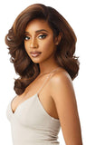 Outre LACEFRONT PERFECT HAIR LINE Glamorous Wavy Fully Hand-Tied 13”x 6” Frontal HD Baby Hair Transparent Lace Easy-to-Style Heat Friendly - JULIANNE (DR4/HNBRN)