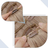 LaaVoo Human Hair Extensions Clip in Platinum Blonde Clip Hair Extensions 14" 7pcs 120g Balayage Color Ash Blonde Fading to Platinum Blonde Double Weft Full Head Clip in Blonde Extensions
