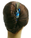 Set of 3 Flower Alligator Clips YY86155-1-3bluePurRose