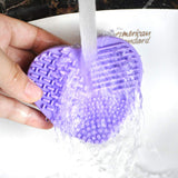 Silicone Makeup Brush Cleaner, Cleaning Mat with Color Removal Sponge Easily Clean Brushes or Switch Cosmetic Brush Color