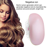 Electric Smoothing Massage Brush Comb, Portable Electric Hair Ionic Brush Hair Straightener Brush Negative Ion Comb Promotion Blood Circulation Relief, Anti-Static and Anti-frizzHair Tools (Pink)