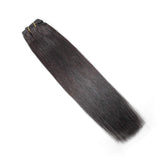 22 Inch Clip In Human Hair Extensions 100g, Remy Human Hair Double Weft, 7 Pieces/lot with 16Clips, Natural Off black (Clip In 22" - #1B, 100g)