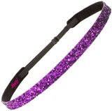 Hipsy Girl's Adjustable NO SLIP Bling Glitter Skinny Headband Gift Packs (Skinny Black/Fuchsia/Gunmetal 3pk)