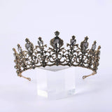 Boaccy Baroque Crowns Black Vintage Crystal Crowns for Wedding Queen Rhinestone Crowns Birthday Tiaras Hair Accessories for Women Girls