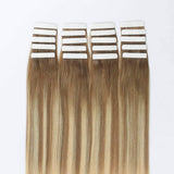 Lovrio Remy Human Hair Blonde Highlights Tape-in Extensions, Balayage Color Chestnut Brown Fading to Bleach Blonde, Real Remy Human Hair 50 Gram 18 Inch 20 Pieces