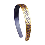 1 Inch Gold Etched Diamond Headband - Purple