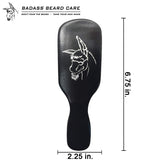 Badass Beard Care 100% Boars Hair Hardwood Frame Black Series Beard Brush For Men with Handle