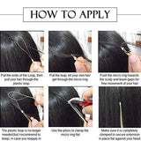 S-noilite Micro Loop Ring Hair Extensions Human Hair 16Inch 50g 50 Strands Micro Bead Links Hairpieces Pre Bonded Cold Fusion Tipped Silky Brazilian Remy Hair #6 Light Brown