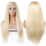 Allove 613 Blonde Lace Front Wig Human Hair Pre Plucked Bleached Hair Knots 16inch T Part Straight Lace Front Wigs with Baby Hair 130% Density 10a Middle Part Brazilian Human Hair Wigs for Black Women