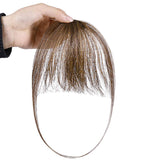 Clip in Bangs Real Human Hair Extensions Natural Flat Fringe Front Neat Air Bangs Clip-on Hairpiece with Temples