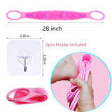 Silicone Back Scrubber for Shower Exfoliating Upgrade Material Long Handle Bathing Brush Belt for Body Massage and Skin Clean