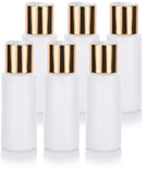 2 oz Clear Natural Refillable Plastic Squeeze Bottle with Gold Metal Disc Cap Top - (6 Pack)
