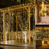 SUNNEST Window Curtain String Light 300 LED 8 Lighting Modes Fairy Lights Remote