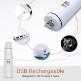 Facial Hair Removal for Women 4 in 1 Hair Removal Waterproof Painless Lady Grooming Kit With Facial Shaver, Body Shaver, Nose Hair and Eyebrow Trimmer with USB Charge (White)