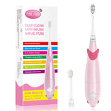 Fairywill Children Electric Toothbrushes for Kids with 7 Popular Songs, Smart Timer, 2 Brush Heads in Pink