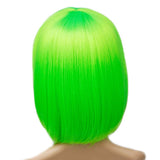 Colorful Bird Neon Green Bob Wig with Bangs Synthetic Short Straight Bob Wig Cosplay Party Wig for Girls (Fluorescent Green,12 inches)