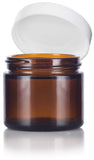 Amber Glass Straight Sided Jar with White Foam Lined Lids - 2 oz (12 Pack) + Spatulas