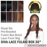 Royal Sis Diva Lace Synthetic Fulani Box Pre-Braided Lace Front Wig DIVA-LACE FULANI BOX 30" (FS1B/BURG)