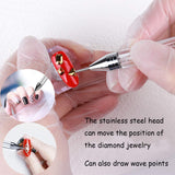 Nail Art Tools Acrylic Nail Brush 15 Pcs Rhinestone Picker Wax Pencil Tips Dotting Pens Nail Liner Brushes (Acrylic Nail Art Tools)