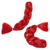 SEGO 24 Inch Jumbo Braiding Hair Jumbo Braid Hair Extensions Long Jumbo Braids for Box Braids Crochet Hair High Temperature Synthetic Fiber Single Color Red 3 Bundle