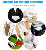 VSILE 12 Pairs Moisturizing Gloves,White Cotton Gloves,Spa Gloves Inspection Gloves, Make-up Moisturizing Hands, Jewelry, Silver Photo Inspection