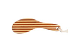 Bass Brushes | Esthetician Grade Bath & Body Brush | 100% Natural Bristle FIRM | Pure Bamboo Handle | Curved Oval Style | Striped Finish | Model 77 - SB