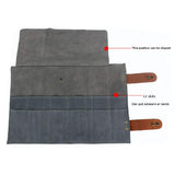 Purple Dragon Leather Roll Up Scissors Holder Pouch Cases Tool Bags for Salon Barber Hair Stylist (Grey)