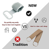 Shower Silicon Back Scrubber, Back Brusher, Silicone Bath Towel, Soft Body Washer Tools, Double Sided Pad with Handle, Exfoliating Texture Clean Back for Shower Gray