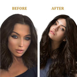 Cgcshine 7Pcs 16 Inch Wavy Curly Full Head Hair Extension, Long Soft Silky Clip in Hair Extension, Women's Three Weft Hairpieces, Synthetic Hairpiecesfor Wedding, Party, Daily（200grams, Dark Brown）