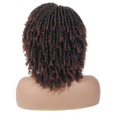 Affinitee Short Dreadlocks Twist Wig for Black Women - Synthetic Braided Crochet Curly Faux Locs Wig for African American Women - 6 Inches #1B/30