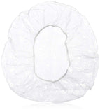 Uheng 200 PCS Clear Disposable Plastic Shower Caps Large Elastic Thick Bath Cap Thickening Waterproof For Women Spa, Home Hotel and Hair Salon, Individually Wrapped, White