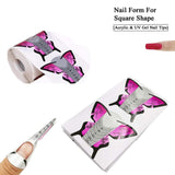 Fellibay Nail Forms Butterfly Nail Extension Forms for Nail Art DIY Tool Nail Tips Guide Sticker Extension Nail 300 Pcs