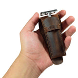 Hide & Drink, Leather Safety Razor Case, Shaving Accessories, Personal Care Essentials, Handmade Includes 101 Year Warranty :: Bourbon Brown