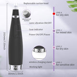 Blackhead Remover Pore Vacuum-VKK Pore Cleaner Acne Extractor Blackhead Whitehead Comedone Face Blackhead Vacuum Remover Tool Wireless Rechargeable (Black)