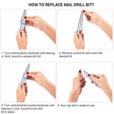 MelodySusie Professional Rechargeable 30000 rpm Nail Drill, Portable E-File with Long Life Battery, Electric Tool for Acrylic Nail Natural Extension Poly Nail Gel, High Speed, Low Heat