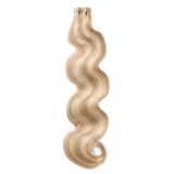 100% Real Tape in Extensions Human Hair 18 Inch Balayage #12 Blonde Highlight with 613 Blonde Skin Weft Hair Extensions Tape in Human Hair 20pcs 40g/pack