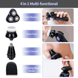 Electric Razor for Men, MANLI 5 in 1 Hair Clipper Rotary Shaver Beard Trimmer, Wet Dry Men Shaver Waterproof USB Fast Charging, Cordless Beard, Nose, Hair Trimmer, Best Gift for Men Dad