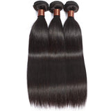 BLACKMOON HAIR Brazilian Virgin Hair 3 Bundles Weaves Virgin Unprocessed Straight Human Hair 14 14 16inches Brazilian Straight Hair Natural Black Color