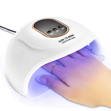 UV LED Nail Lamp, UV Gel Nail Dryer, 72W Portable USB Design Nail Polish LED Light with 3 Timers/Sensor/LCD Display, Professional Nail Art Tools Salon DIY at Home