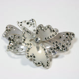 Beautiful Grey and Clear Austrian Crystal Hair Clip Barrette