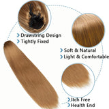 SEGO Straight Drawstring Ponytail Extension Clip In On Ponytail Hair Extensions Yaki Long Ponytail Extension for women Synthetic Hairpieces With Two Combs Wrap Around Pony Tail 27#