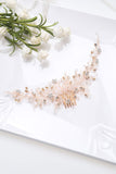 Denifery Crystal Bridal Hair Piece Bridal Hair Accessories Bridal Hair Comb Wedding Headpiece Wedding Hair Piece Wedding Hair Accessories (Rose Gold)