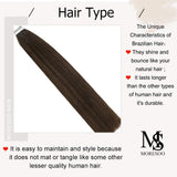 Tape in Hair Extensions Human Hair Moresoo Tape Hair Extensions 60g/40pcs Balayage Hair Extensions Brown Remy Natural Hair 12 Inch Tape in Human Hair Extensions Dark Brown Highlight with Medium Brown