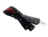 GBS Leather Strop 2.5" X 23.5" Black with Red Strip - Barber's Razor Strop, Dual Straps with Swivel Clip. Makes a great addition for any straight razor shaving set!