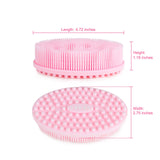 HEETA 2-Pack Body Brush for Wet and Dry Brushing, Silicone Bath Brush for Gentle Exfoliating on Softer, Glowing Skin, Gentle Massage with Bath Brush to Improve Your Blood Circulation (Pink & Green)