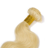 #613 Bleach Blonde Single Bundle Grade 7A Virgin Human Hair 1 Bundle Body Wave Unprocessed Brazilian Hair Sew in Hair Weft for Women Wavy Hair Weave 100g