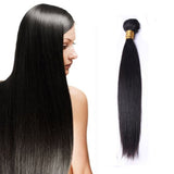 100% Unprocessed Virgin Brazilian Hair Extensions 10-24inch Weave Weft Thick Straight Human Natural Hair,#1B Natural Black 18" / 18 inch  100g