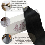 Tape in Hair Extensions 18Inch Moresoo Tape Hair Extensions Black Real Natural Remy Human Hair Silky Straight Seamless Black Skin Weft for Women 50g/20pieces Invisible Tape in Extensions