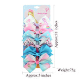 12Pcs/Set Kalolary Hair Bows Alligator Clips for Girls Gift, 5 Inches Unicorn Grosgrain Ribbon Hair Barrettes Accessories, Ideal Gift for Toddler Girls' Birthday Valentine's Day