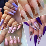 Modelones 12 Color Acylic Powder Violet Glitter Colorful Acrylic Nail Set Professional Polymer Colorful Acrylic Nails No Nail Lamp Needed